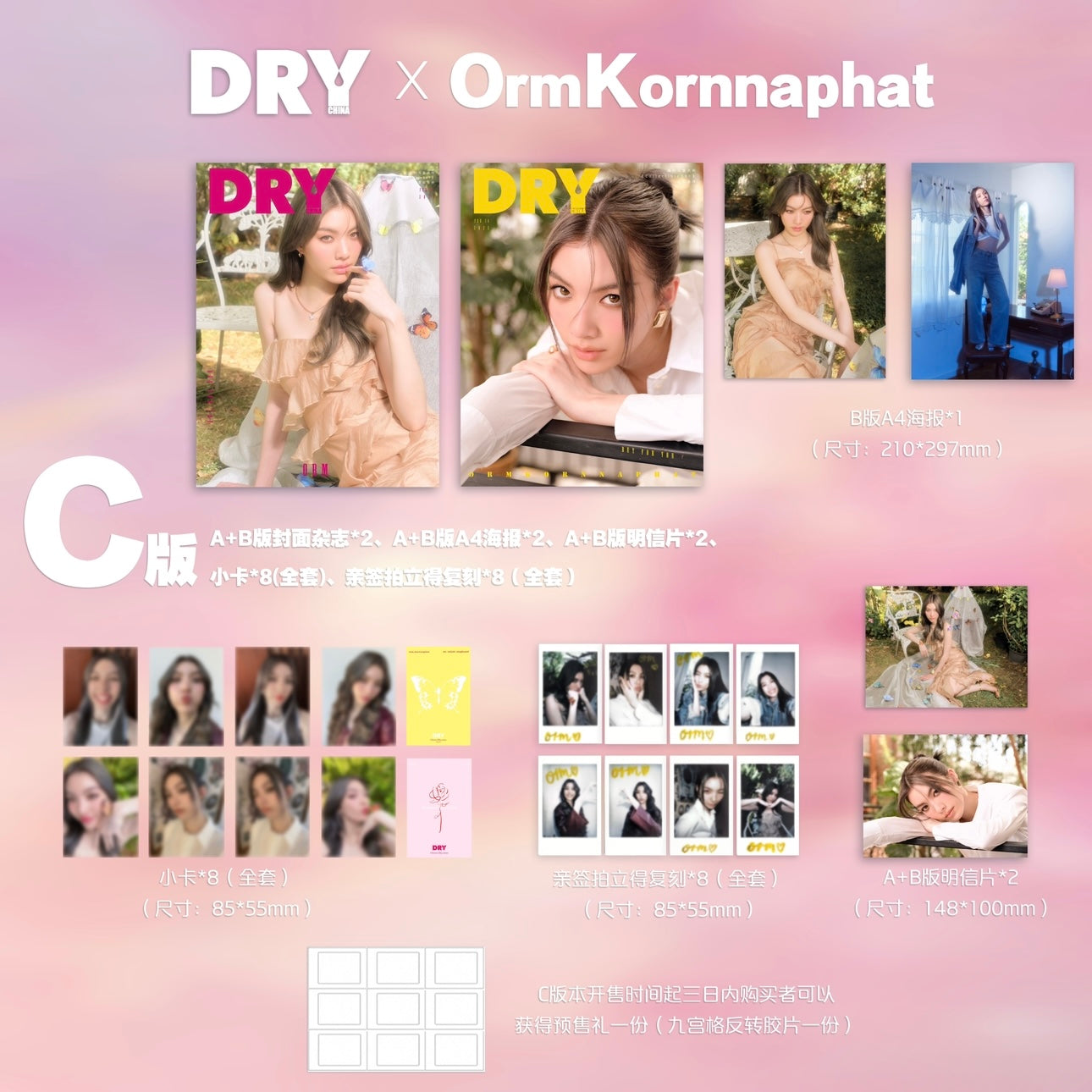 预售 Collectible DRY 杂志 X Orm Kornnaphat 陈美玲 A/B/C版 情人节特刊 封面杂志套装