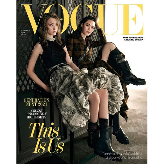 【预售】 VOGUE Magazine Thailand Cover November 2024 NO.142 11月刊双人封面 LingOrm Lingling Kwong & Orm Kornnaphat